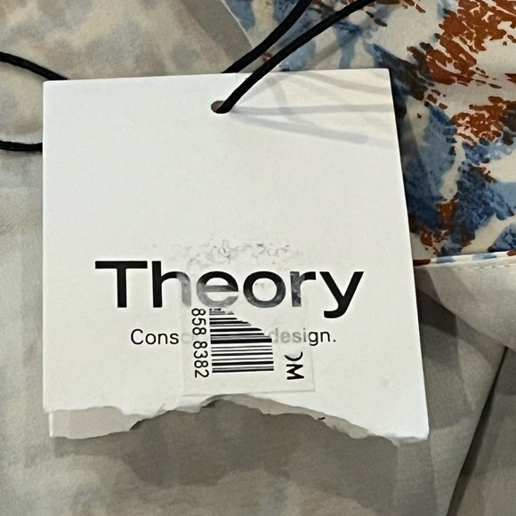 THEORY PRINTED CUT-OUT SLEEVELESS MIDI DRESS IN BLUE MULTI NWT WOMEN'S SIZE 8 - Picture 14 of 16